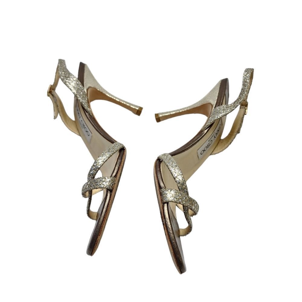 Jimmy Choo Silver Glitter Slingback Heels - Picture 6 of 12